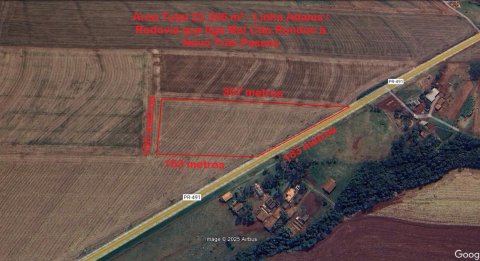 Área Rural 22.306 m² (0,922 Alqueires) - Linha Adams