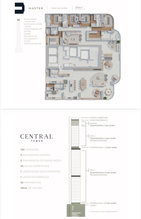 Apartamento Central Tower - 173,74 m²
